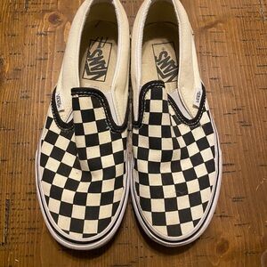 Vans Kids Black and White Checkered Slip-On Sneakers